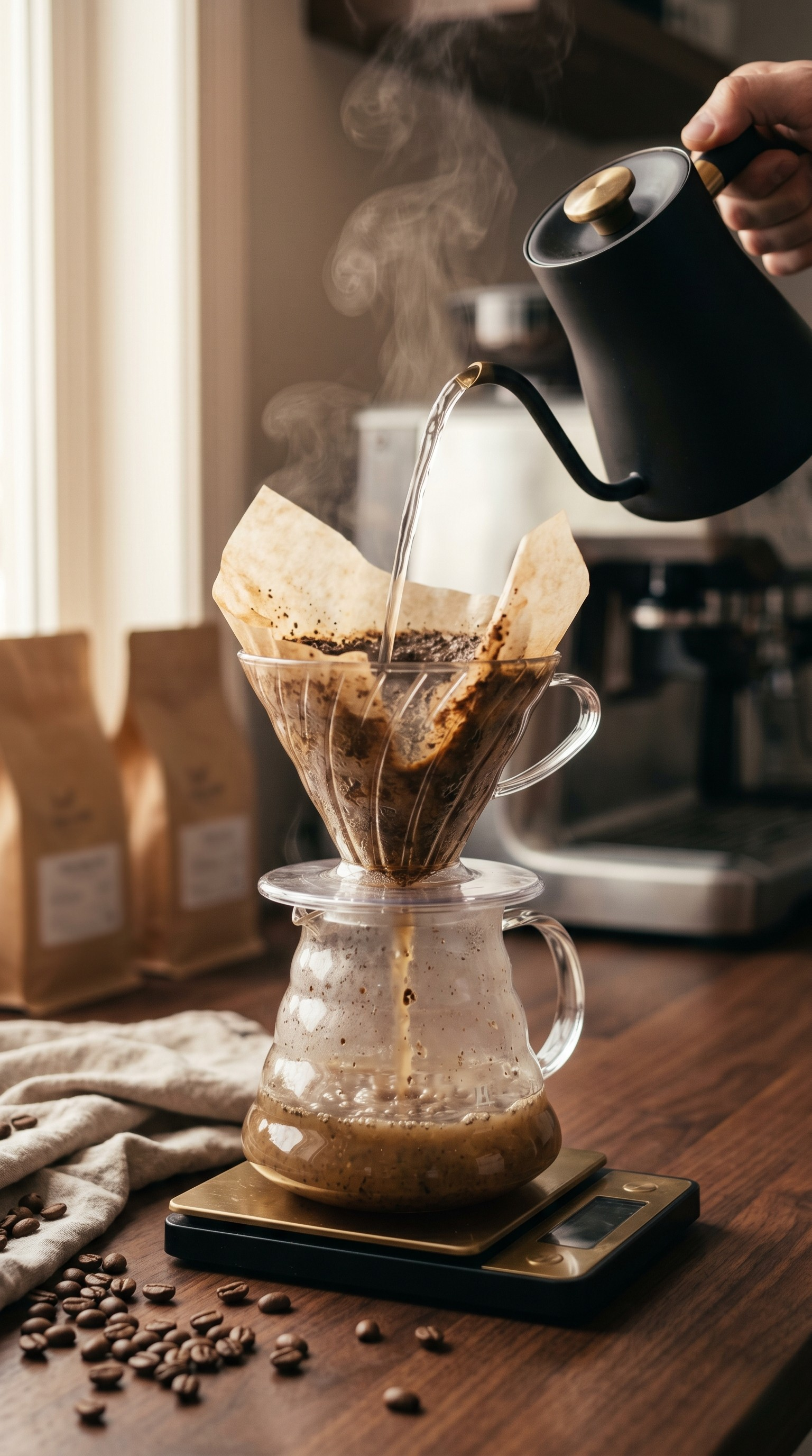 Yanlış pour over demleme nedeniyle bulanık kahve oluşumu