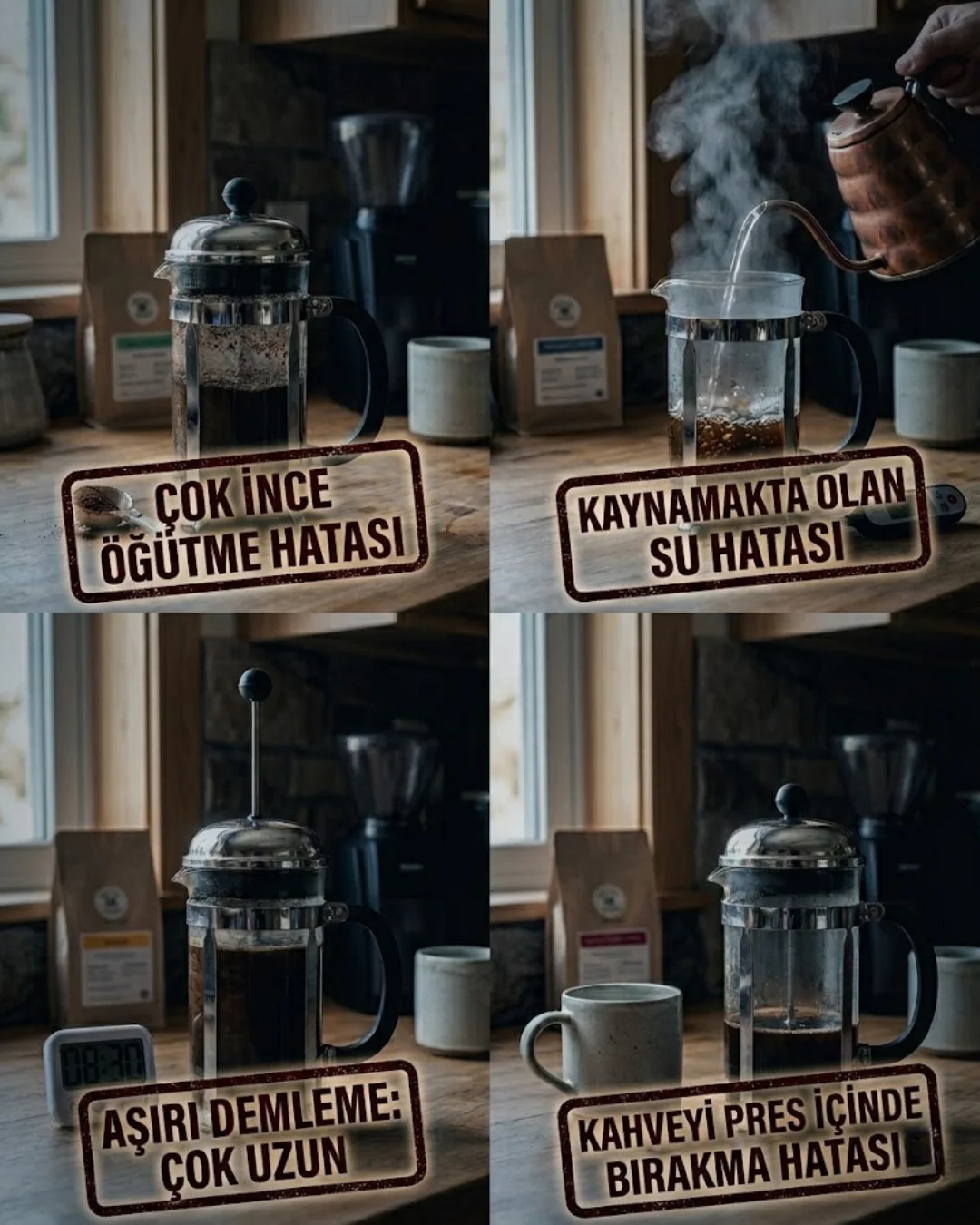 French press kahve demlemede yapılan yaygın hatalar