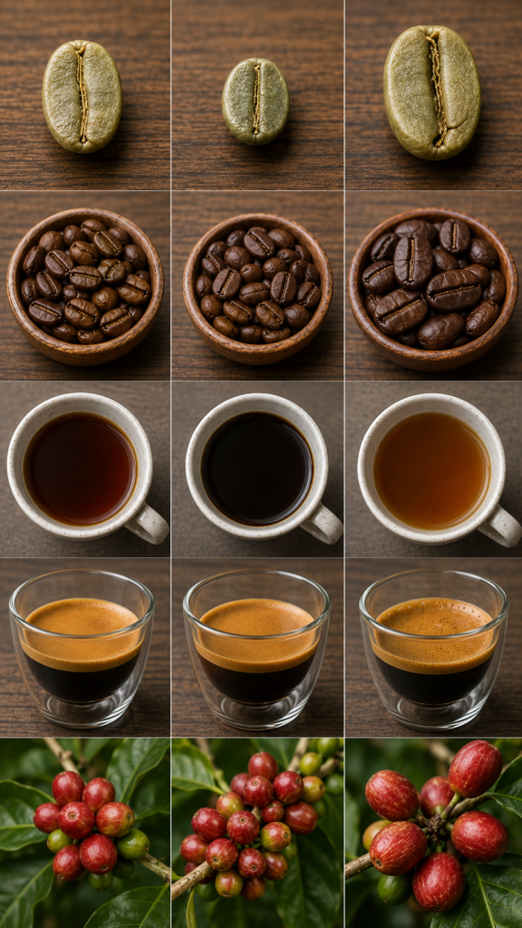 Arabica, Robusta ve Liberica kahve çekirdeklerinin özelliklerinin karşılaştırılması