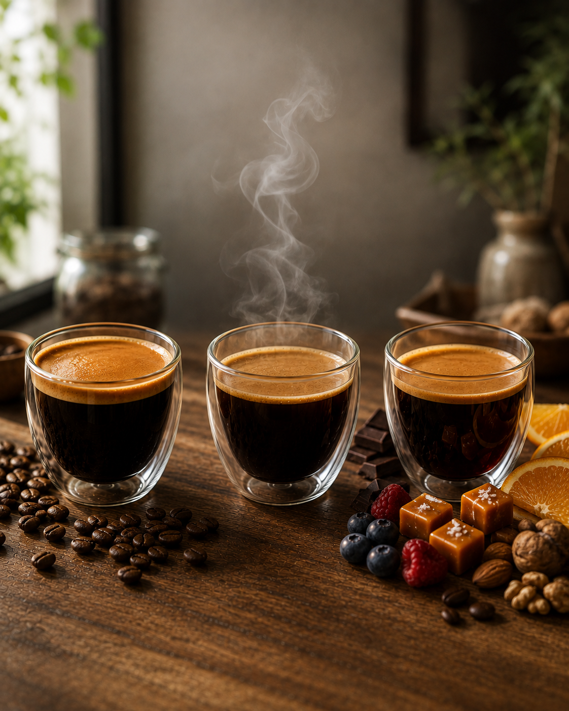 Kahvede gövde aroma ve tat notalarının farkını gösteren görsel